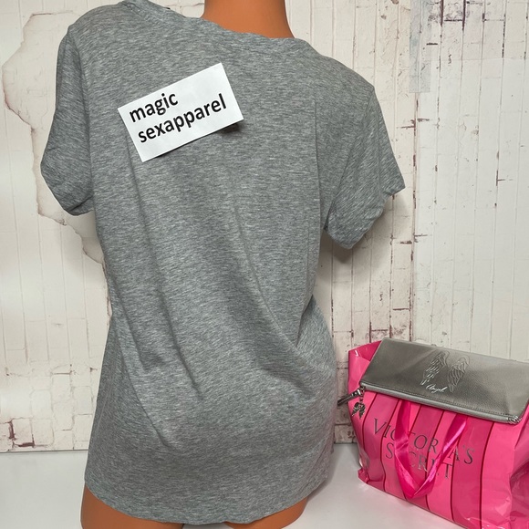 VS S M L SOFTEST POSSIBLE 100% COTTON V-NECK TEE T-SHIRT SUPER SOFT PLUNGE GRAY - Picture 2 of 2